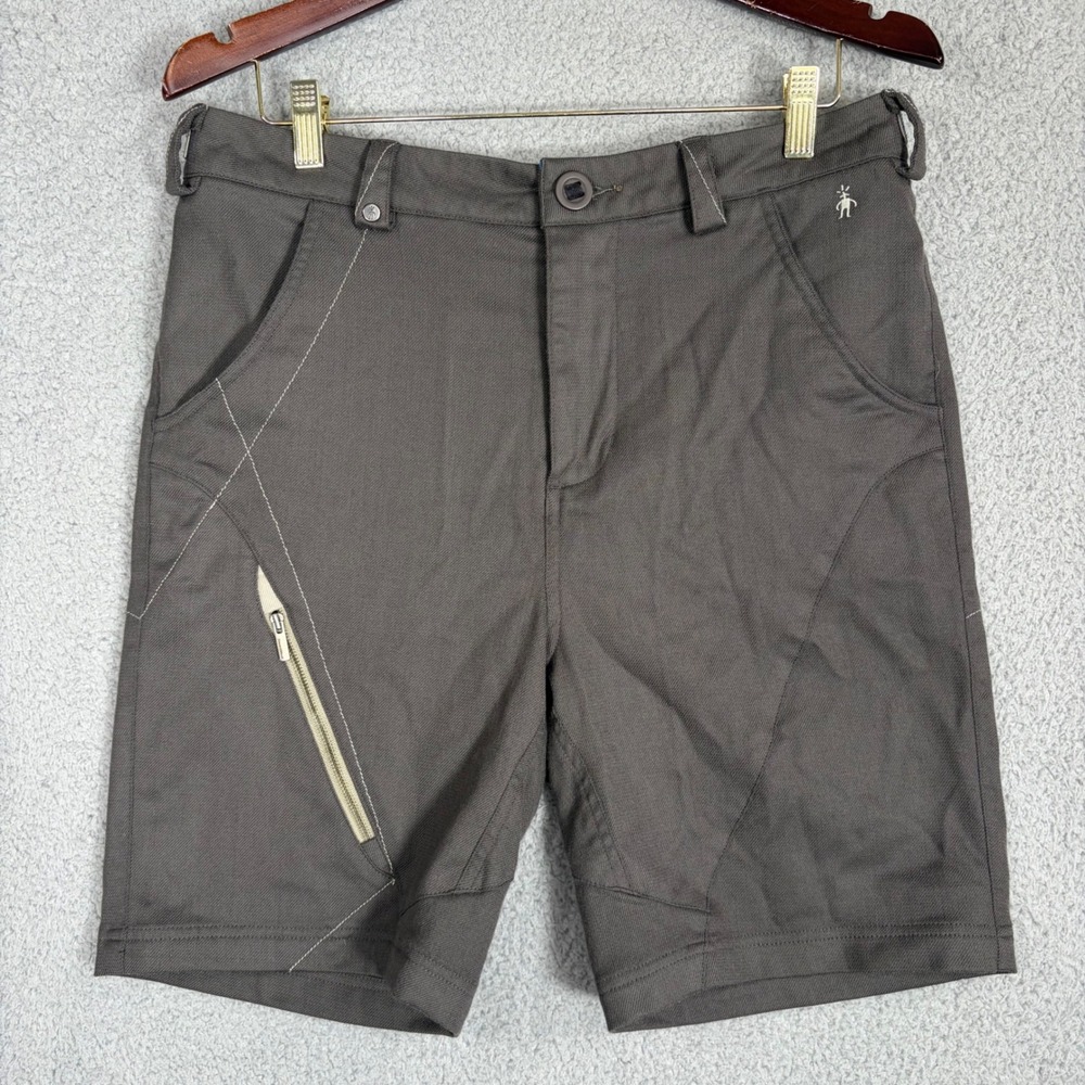 Smartwool Shorts Mens 32 Gray Merino Wool Blend Hiking Outdoor Casual Pocketed